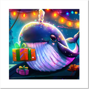 Cute Whale Drawing Posters and Art